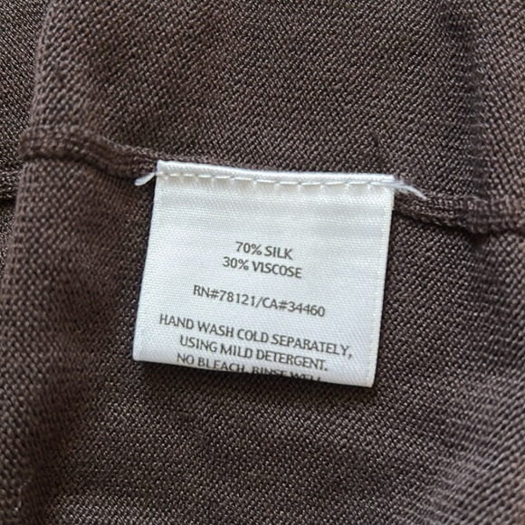 Eileen Fisher Petite Brown 3/4 Sleeve Cardigan Tie Waist, Size PP - Picture 5 of 5